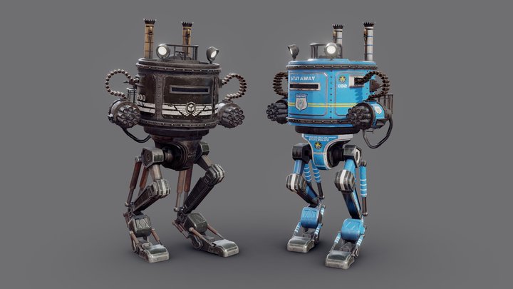 T200 Dieselpunk Mech - Freebie 3D Model