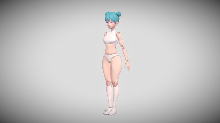 Ball Joint Doll Basemesh Neon 3D Model