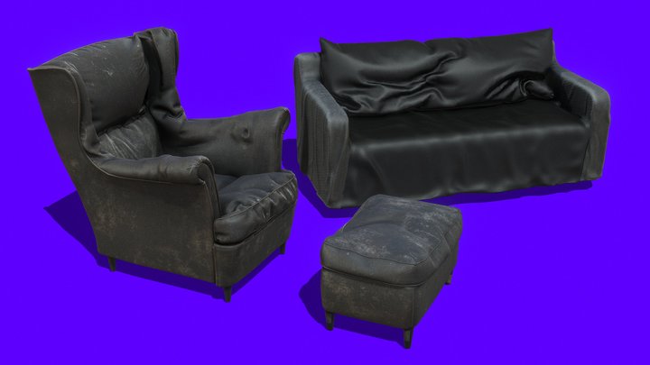 Night Club Chillout Longue Set 3D Model